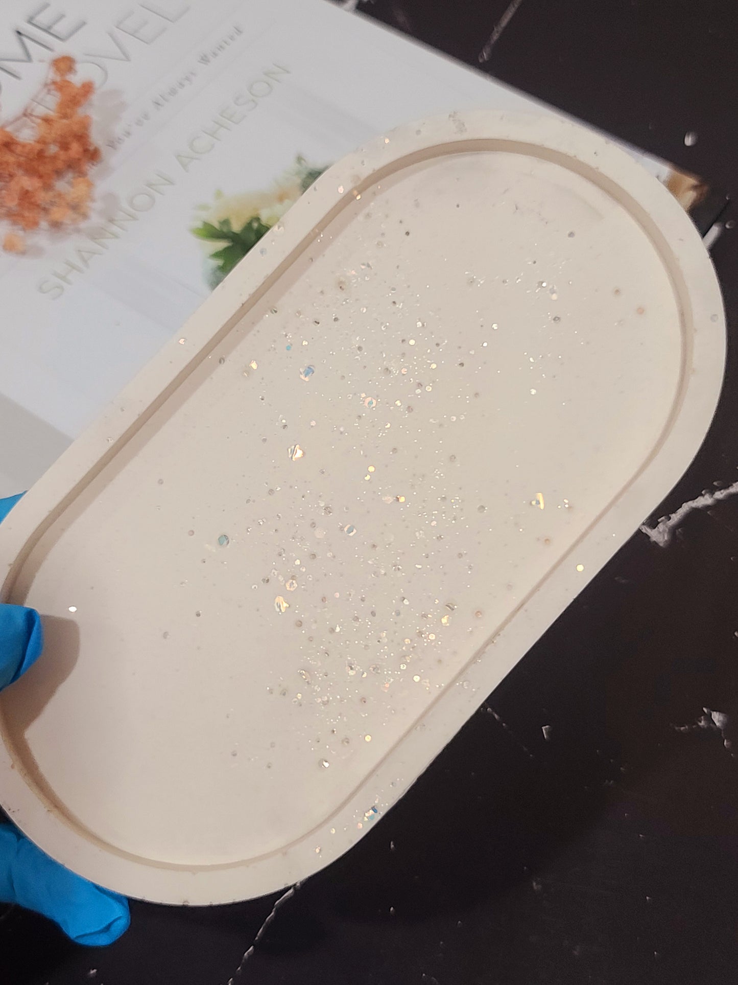 Glitter Oval Tray